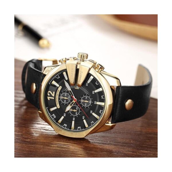 Curren Relojes de lujo para hombre correa de cuero de