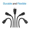 Divisor de cable de extensión de 4 salidas 6 pies de