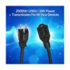 Divisor de cable de extensión de 4 salidas 6 pies de