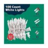Prextex 100 luces blancas de Navidad con cable blanco