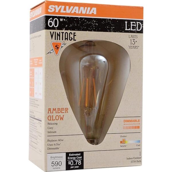 SYLVANIA LED Vintage ST19 60W Equivalente E26 Eficiente