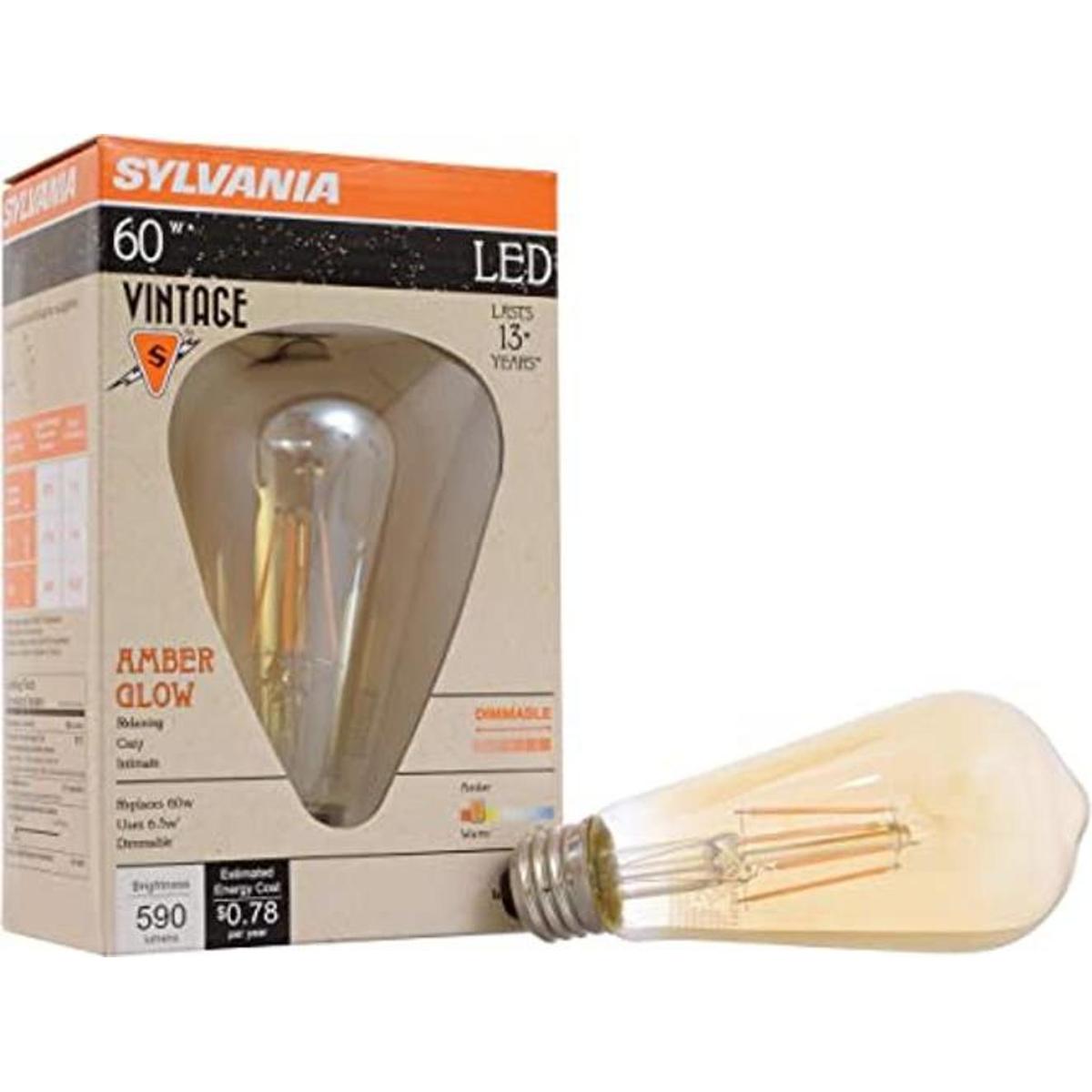 SYLVANIA LED Vintage ST19 60W Equivalente E26 Eficiente