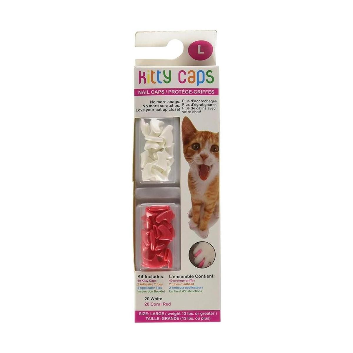 Kitty Caps Tapas de uñas para gatos Blanco puro y rojo