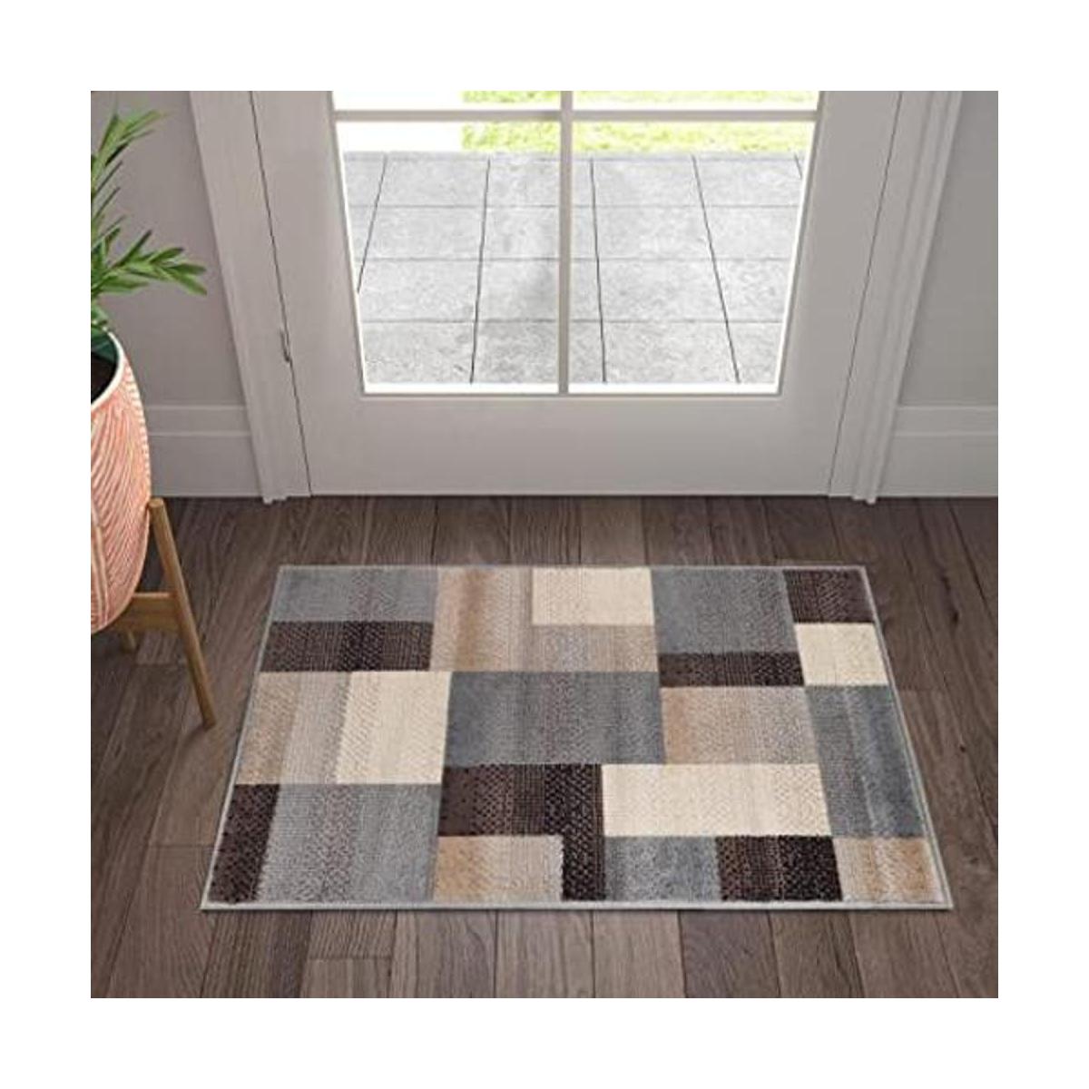 Superior Alfombra de área de diseño geométrico moderno de