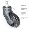 Rollerblade Ruedas para silla de oficina juego de 5_4