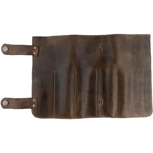 Hide Drink Leather Snap Tool Roll Up Bag 14 Slots