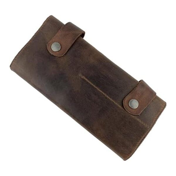 Hide Drink Leather Snap Tool Roll Up Bag 14 Slots