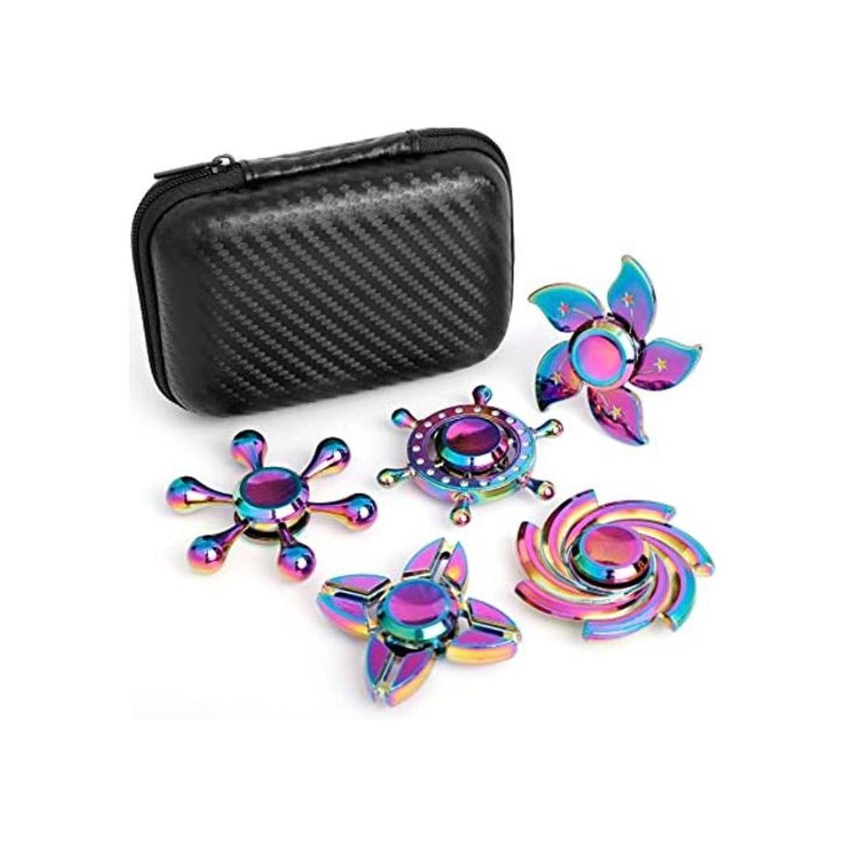 Rainbow Fidget Spinners 5 Pack Toys Metal Mini Fidget