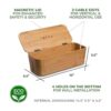 TEYGA Caja de gestión de cables de bambú Elegante caja_4