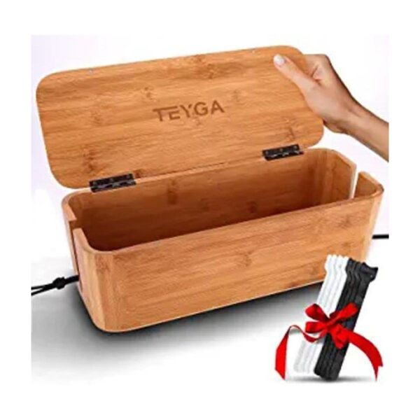 TEYGA Caja de gestión de cables de bambú Elegante caja_1