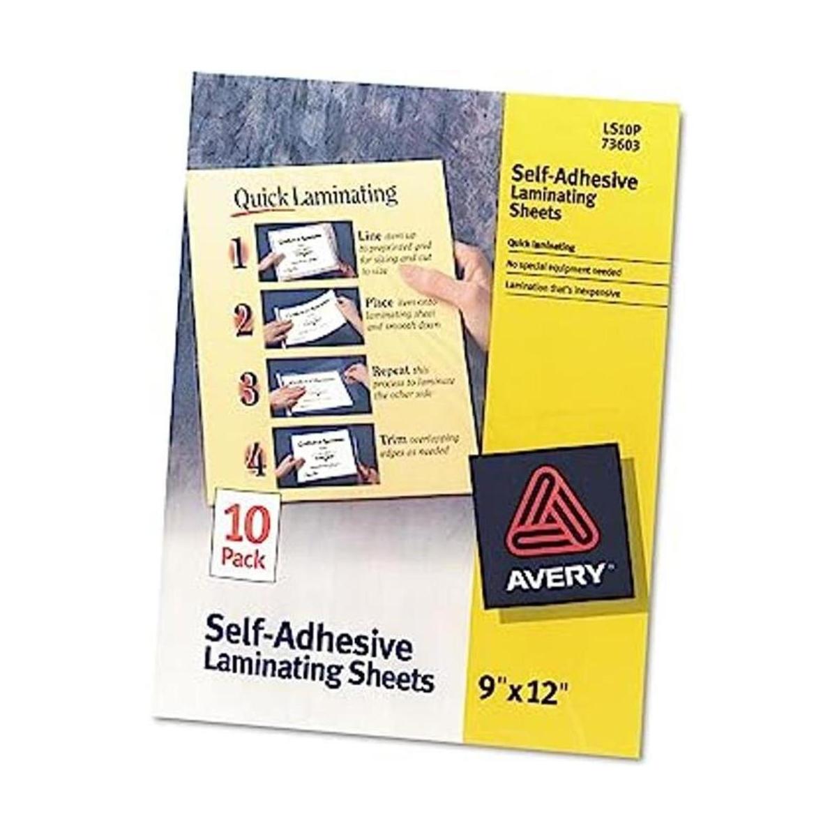 Avery R Selfadhesive Laminating Sheets 9 In. x 12 in.