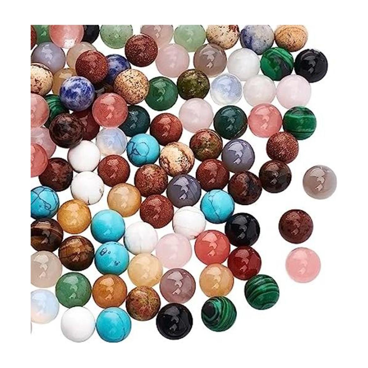 NBEADS 100 cuentas de piedras preciosas naturales sin