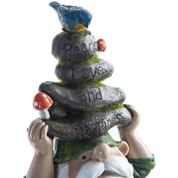 Ivy Home Estatuilla de gnomo con piedras