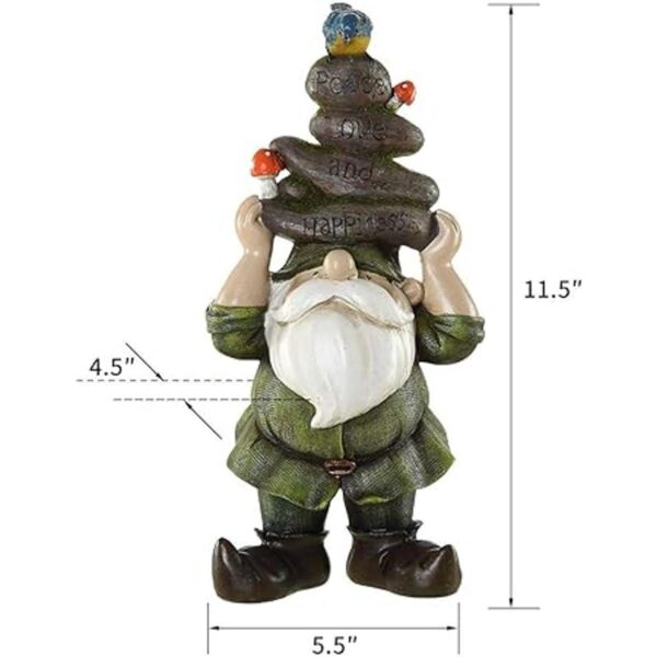 Ivy Home Estatuilla de gnomo con piedras