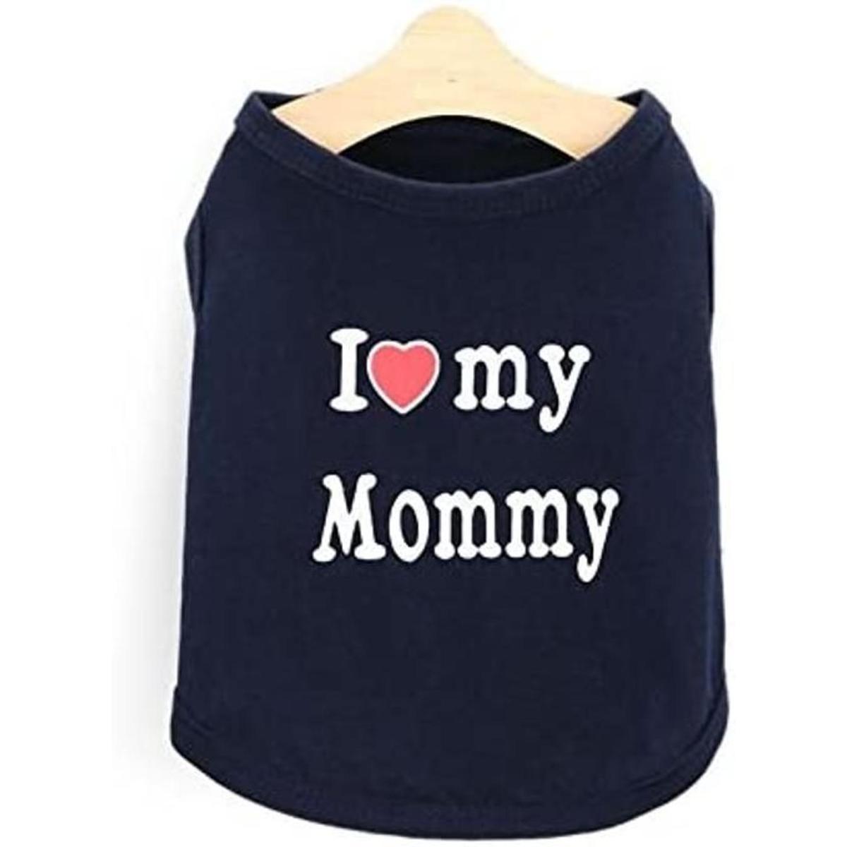 Camiseta para perro con texto en inglés I Love My Daddy