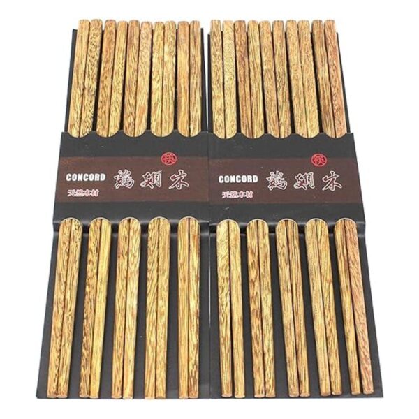 Concord Juego de 10 pares de palillos chinos de madera de