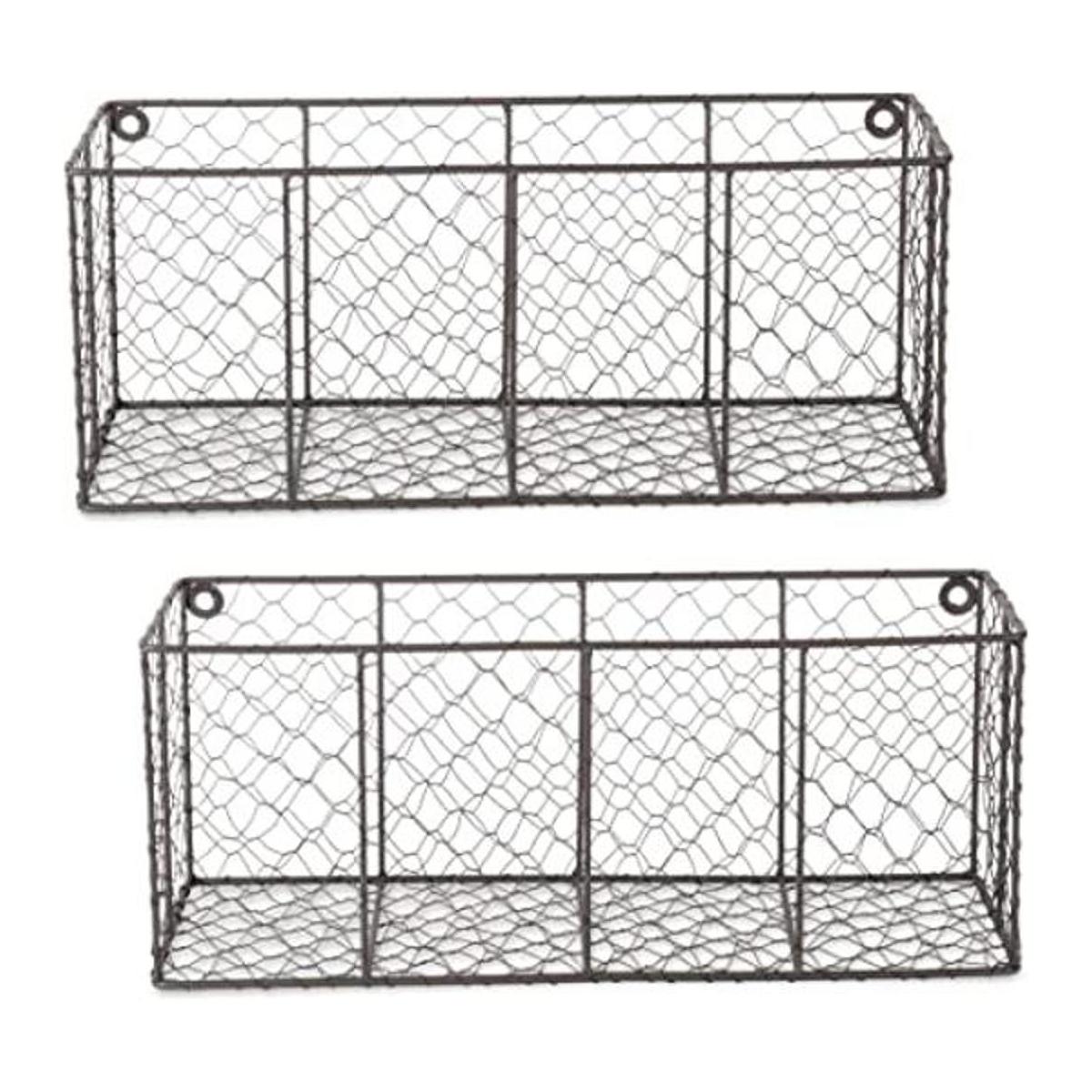 DII Chicken Wire Collection Cestas de pared vintage de