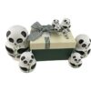 Apol Juego de 10 osos de panda hechos a mano de madera de_4