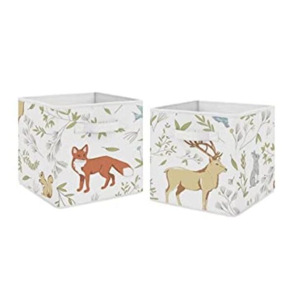 Juego de 2 cubos de almacenamiento plegables de tela con_1