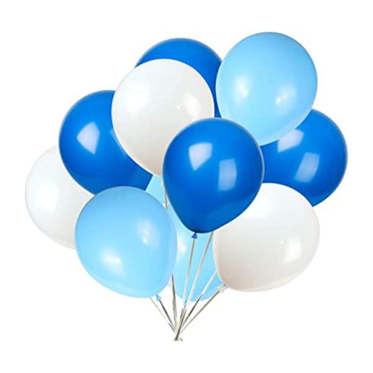 Globos de fiesta paquete de 100 12 pulgadas blanco azul