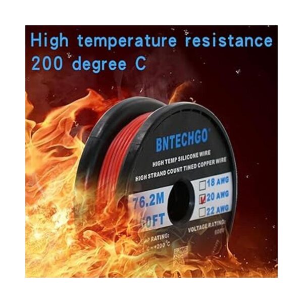 BNTECHGO Alambre de silicona flexible de calibre 20 20