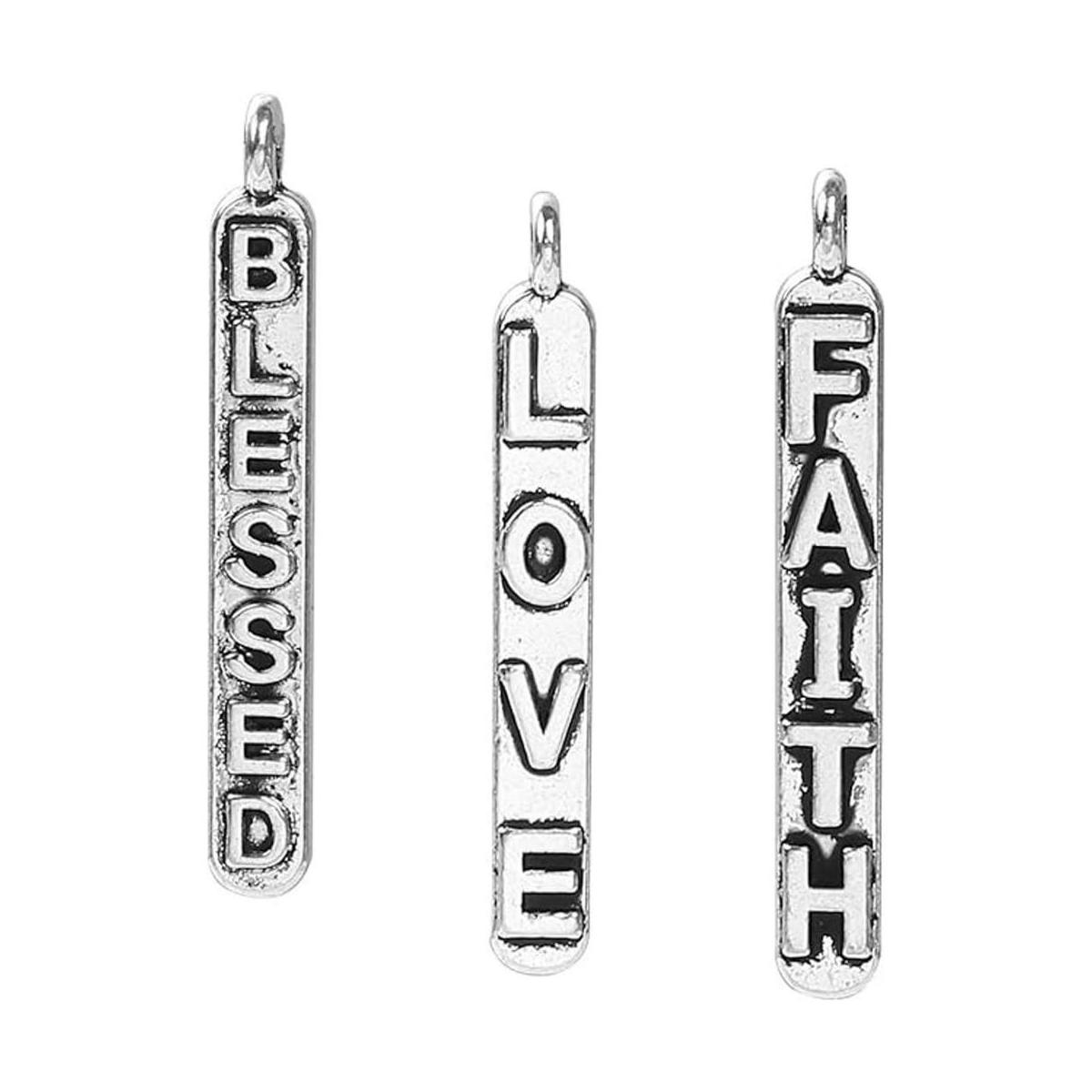 JGFinds Colgantes de mensaje de fe de Blessed Love en tono