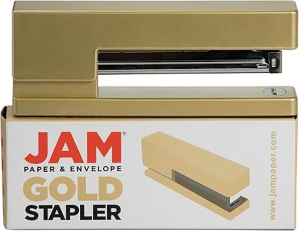 JAM PAPER Grapadora de escritorio moderna Dorada Se_5