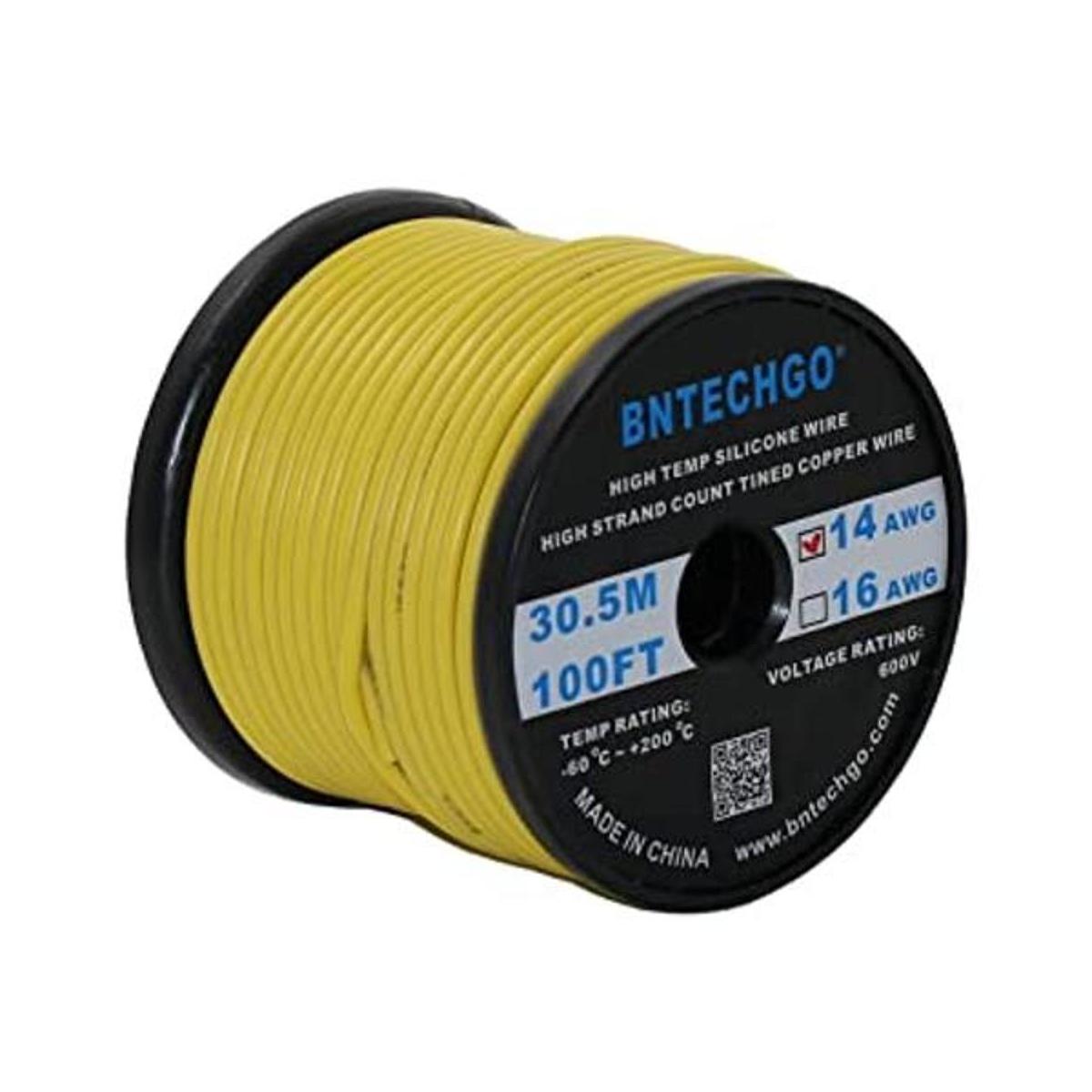 BNTECHGO Bobina de alambre de silicona de calibre 14 de