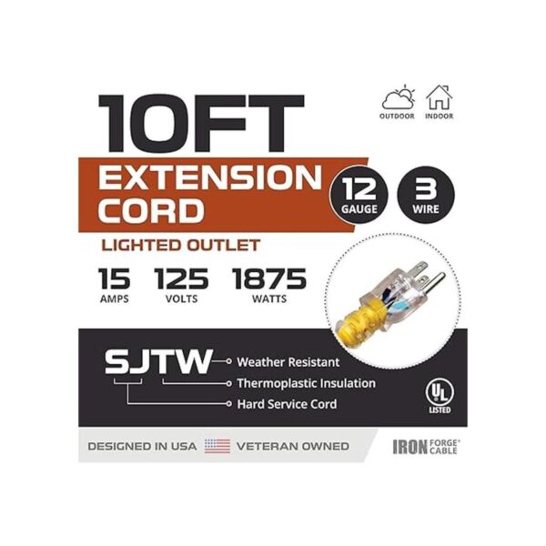 Iron Forge Cable Extensión amarilla iluminada para_2