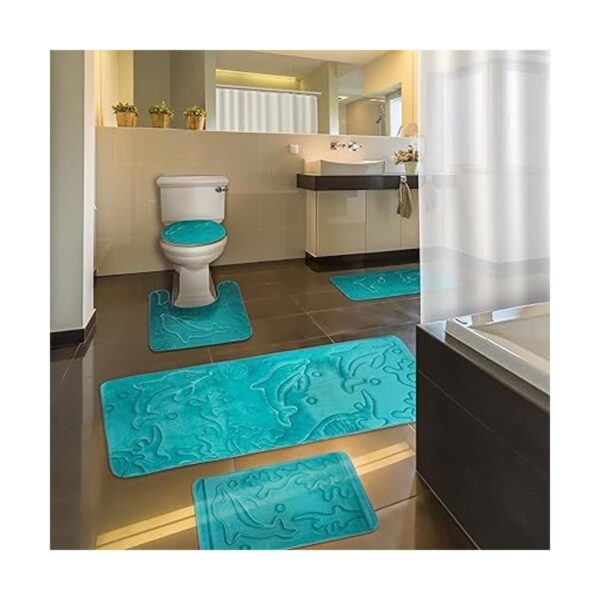Effiliv Juego de alfombras de baño de 5 piezas de espuma