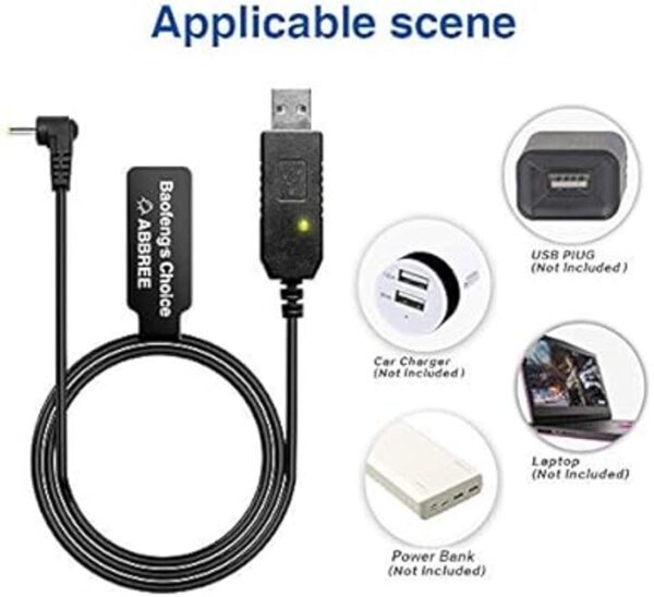Baofeng Cable cargador USB de 0.098 in con luz indicadora_6