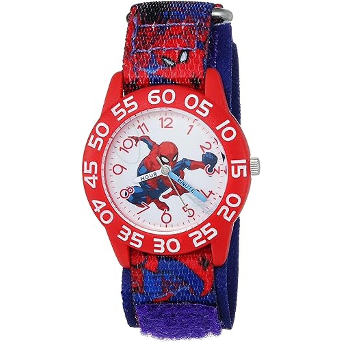 Marvel SpiderMan Reloj analógico de cuarzo con correa de