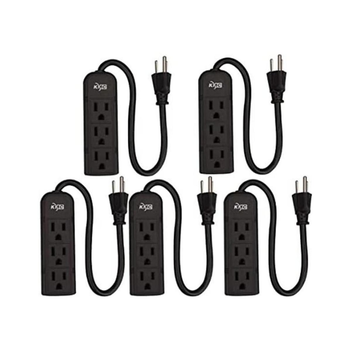 KMC 3Outlet Power Strip Cable de extensión de alimentación