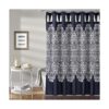 Lush Decor Cortina de ducha estilo medallón bohemio azul_1