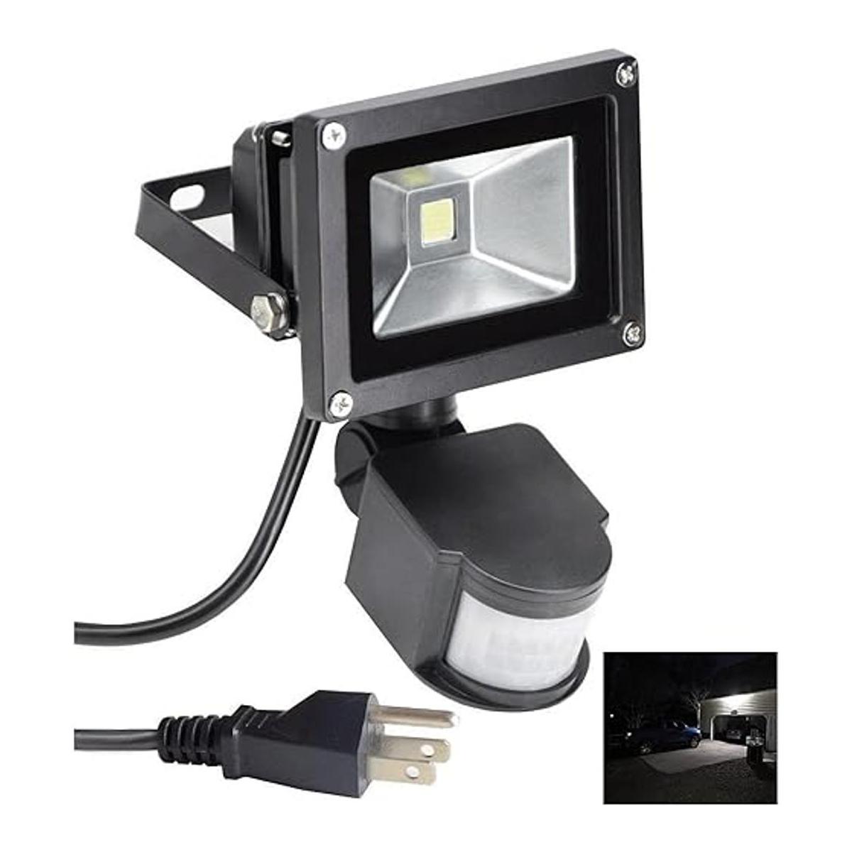 Luz de inundación LED con sensor de movimiento de 10 W
