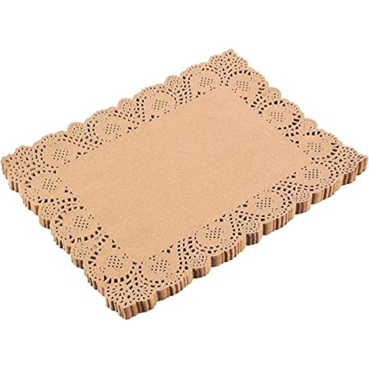 Juvale Doilies de papel de encaje marrón manteles