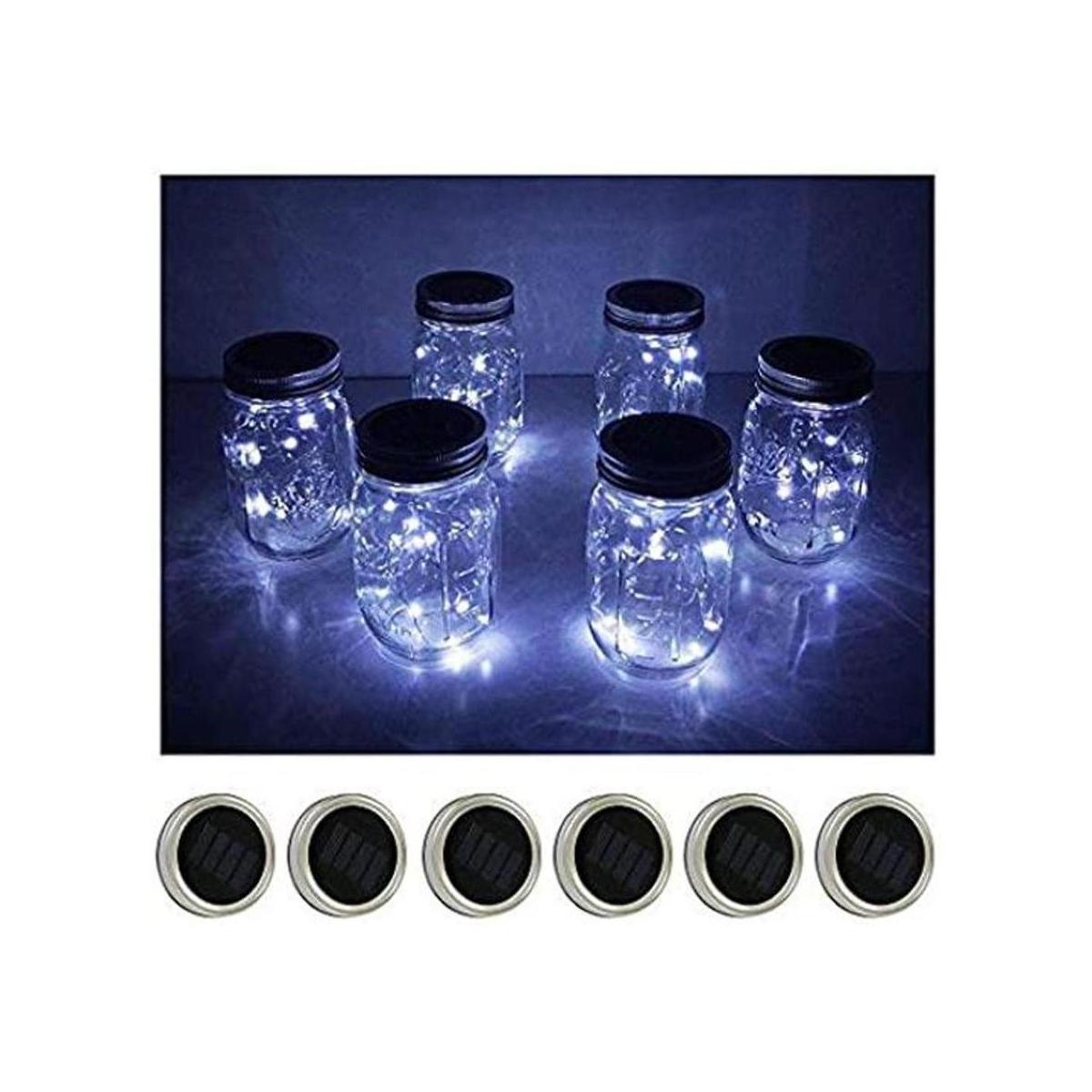 Guirnalda de luces solares blancas frías para tarros de
