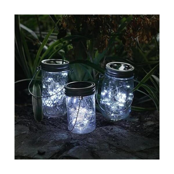 Guirnalda de luces solares blancas frías para tarros de