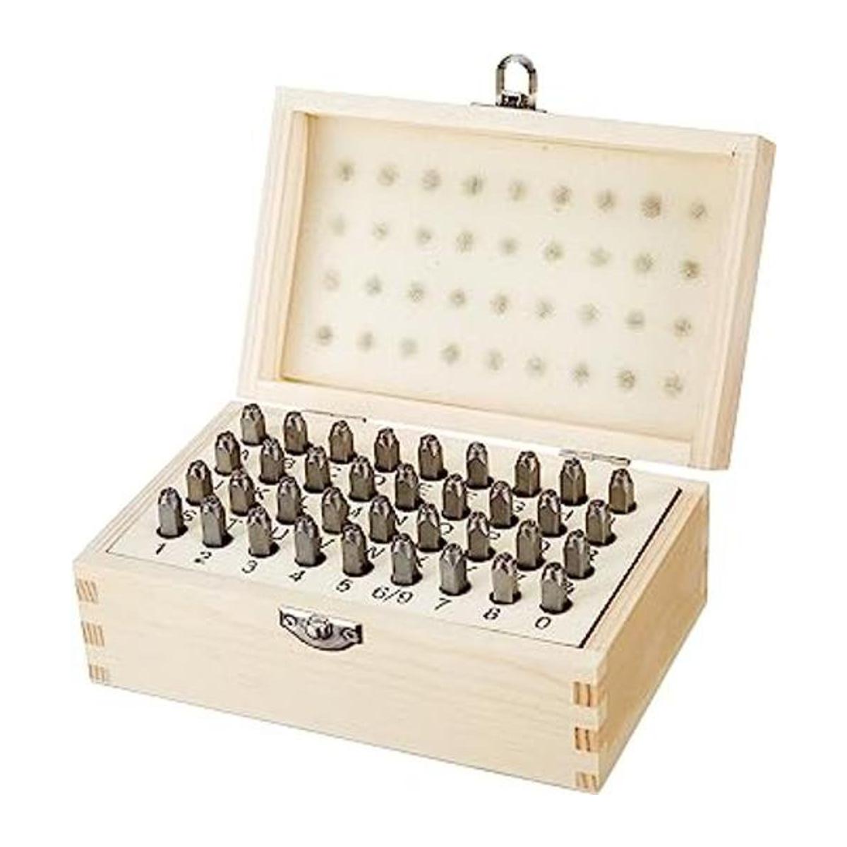 Kit de sellos de metal para alfabeto y número 36 piezas