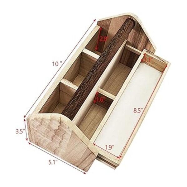 Ikee Design Caja de herramientas pequeña de madera natural_2