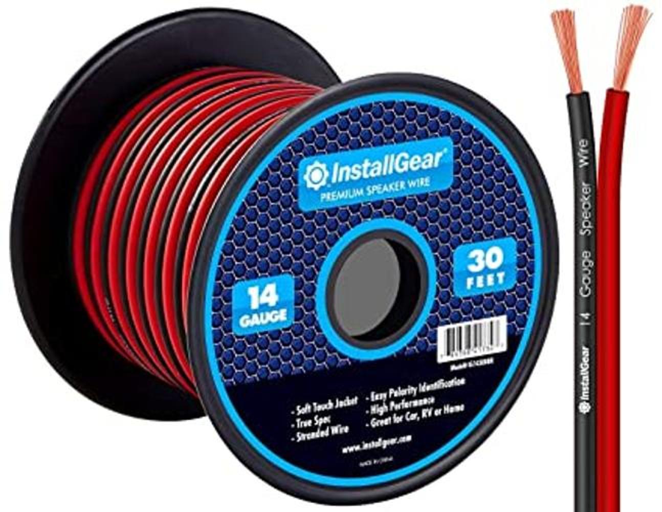 InstallGear Cable de altavoz de calibre 14 AWG de 30 pies