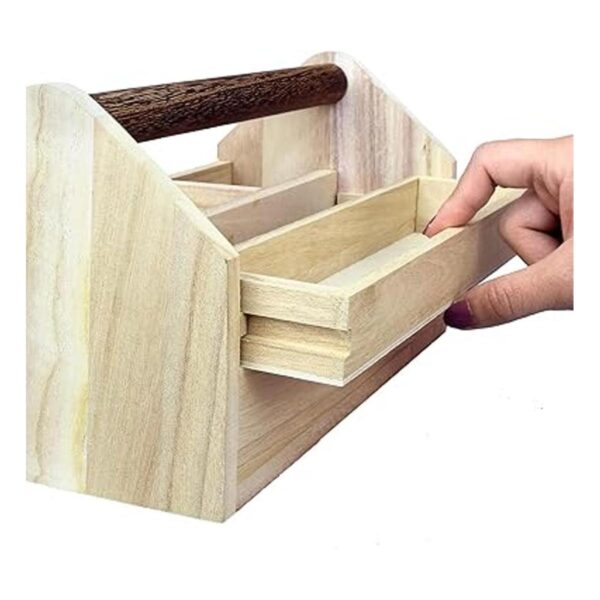 Ikee Design Caja de herramientas pequeña de madera natural_5