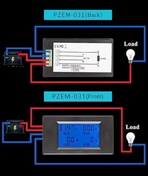 HiLetgo Pantalla LCD DC de 6.5100 V 020 A amperímetro