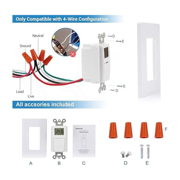 DEWENWILS Interruptor de temporizador para interiores en