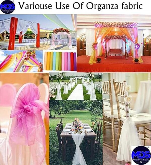 Paquete de 10 yardas de tela de organza transparente para