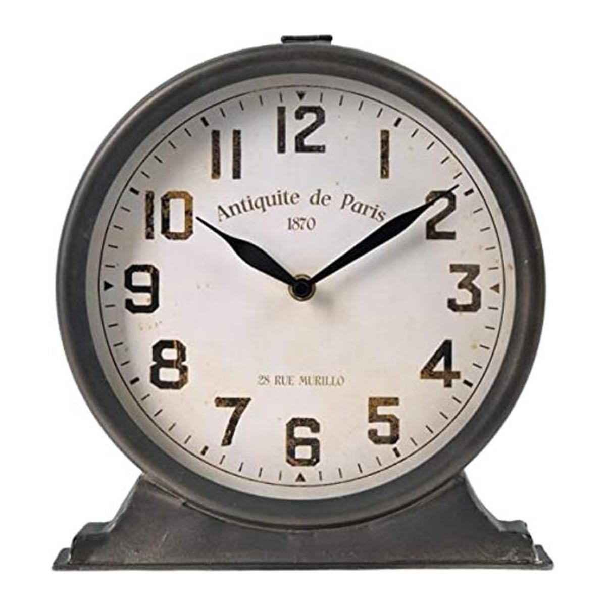 NIKKY HOME Reloj de mantel antiguo funciona con pilas