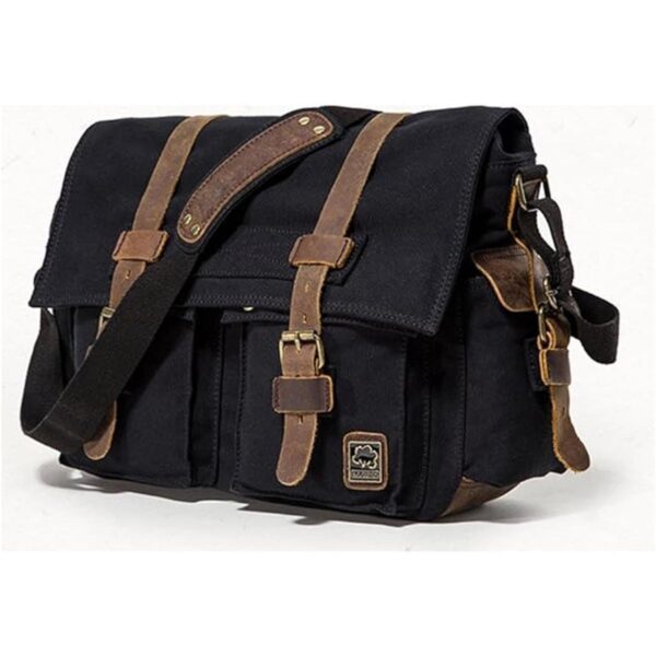 Jonon Bolsa de mensajero de lona vintage para hombre_3