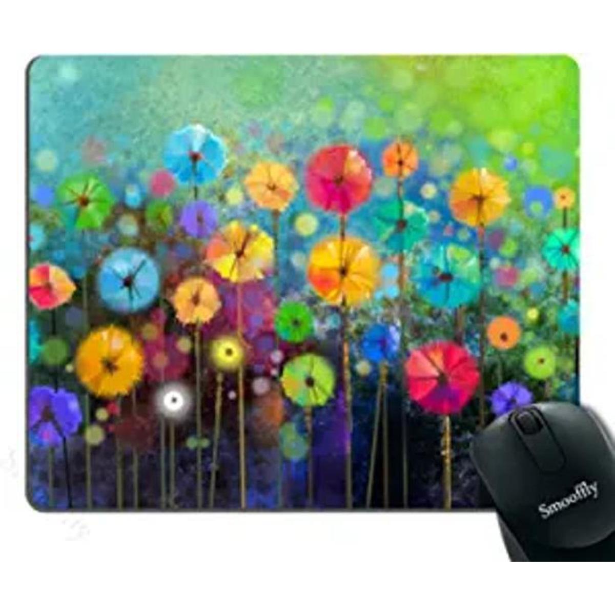 Smooffly Alfombrilla de ratón con diseño floral de