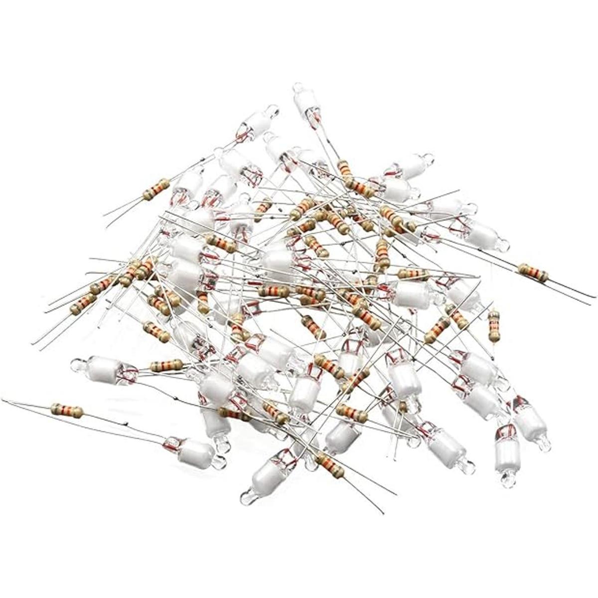 Uxcell 50pcs F5 0.197x0.512 in luz verde brillante neón