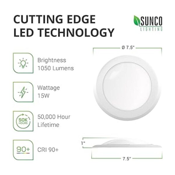 Sunco Lighting Paquete de 16 luces LED de disco de 56_2